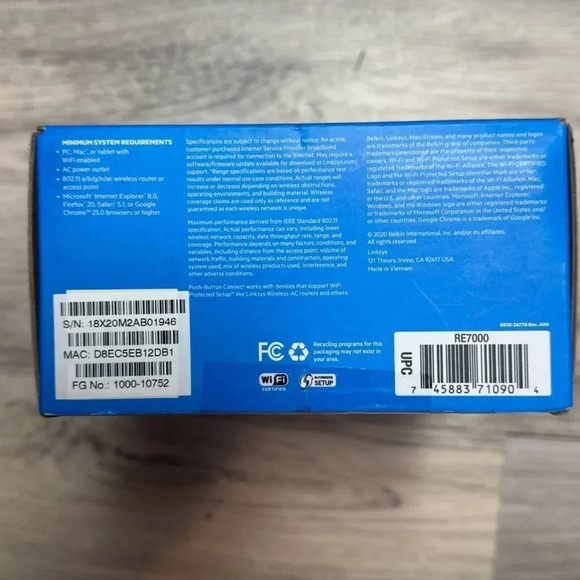 Linksys WiFi Extender (AC1900); RE7000 Brand new never opened - Picture 4 of 8